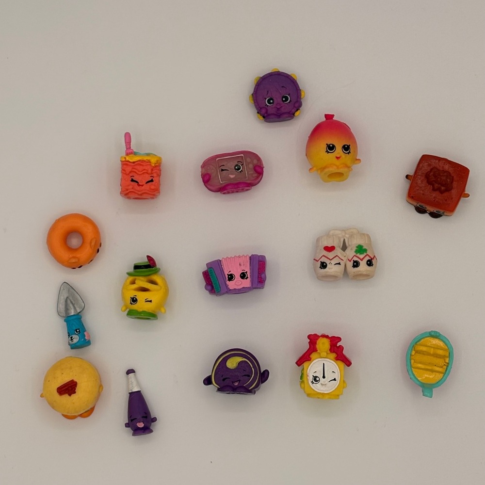 Shopkins Mini Figures Lot Kids OS Multicolor Excellent 14pc Mixed Series Toy Set